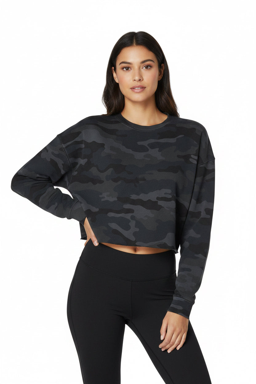 Lightweight Camo Cropped Crew