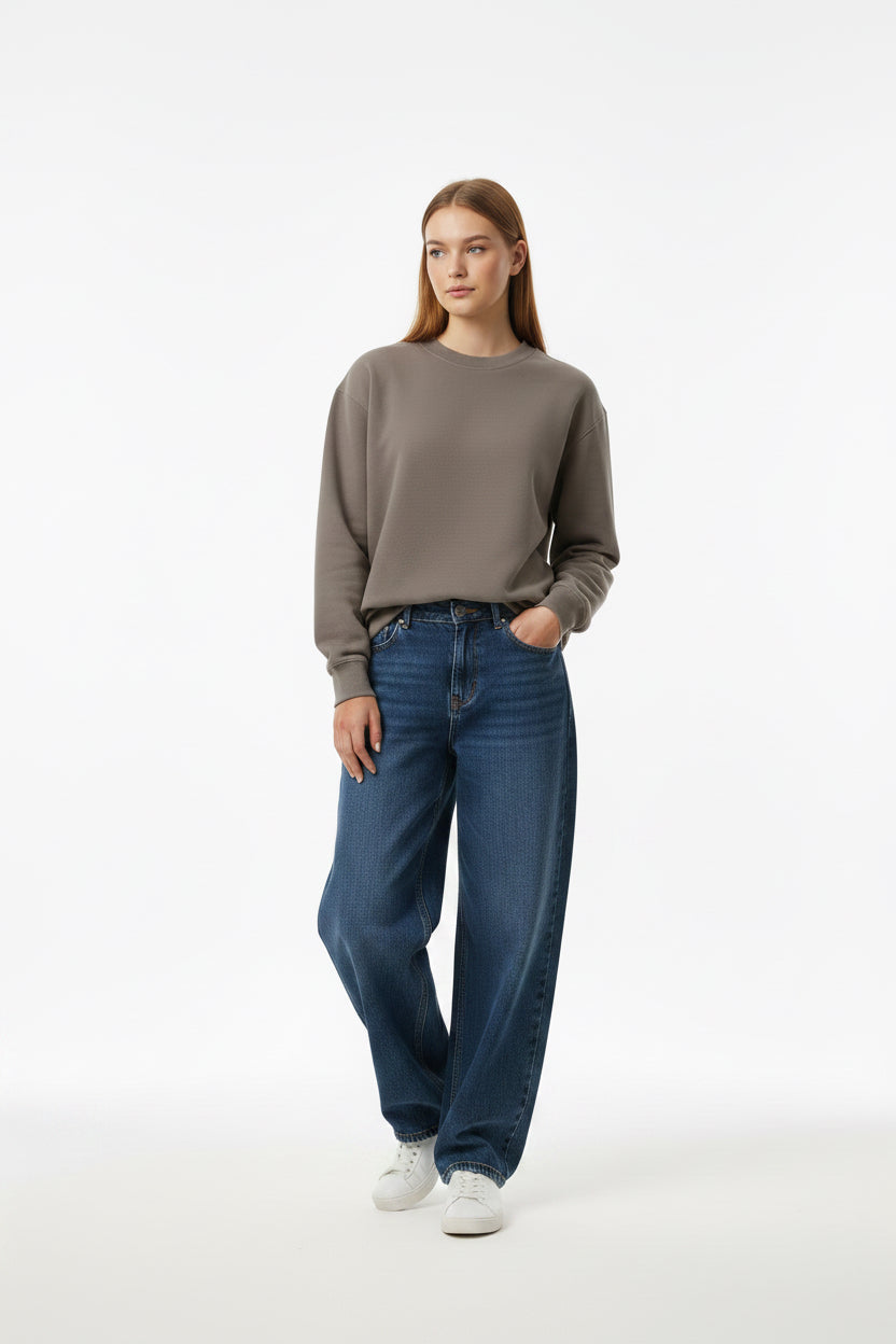 Womens Relax Faded Crew