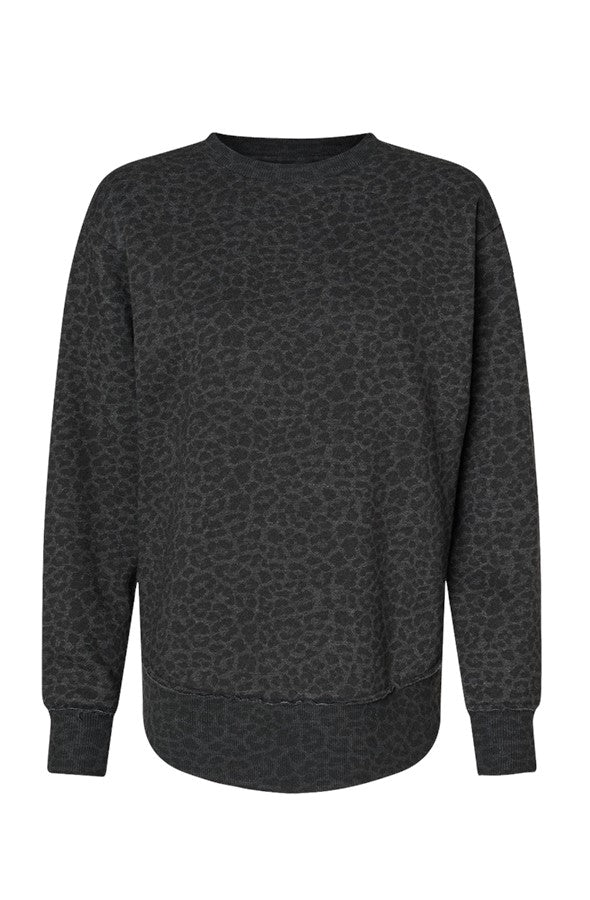 Women’s Black Leopard Weekend Crew